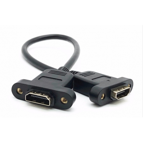 ​HDMI Cable A Type  Female lvds Extension Cable with Screw nuts holes HDMI Lock Panel Mount Cable