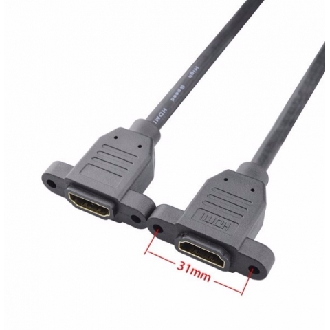 ​HDMI Cable A Type  Female lvds Extension Cable with Screw nuts holes HDMI Lock Panel Mount Cable