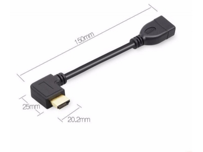 Right angle 90 Degree HDMI male to HDMI Female panel mount Extension Cable with lock screw hole Cable