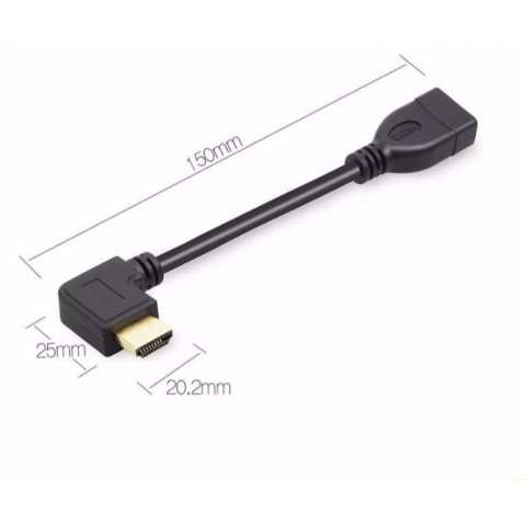 Right angle 90 Degree HDMI male to HDMI Female panel mount Extension Cable with lock screw hole Cable