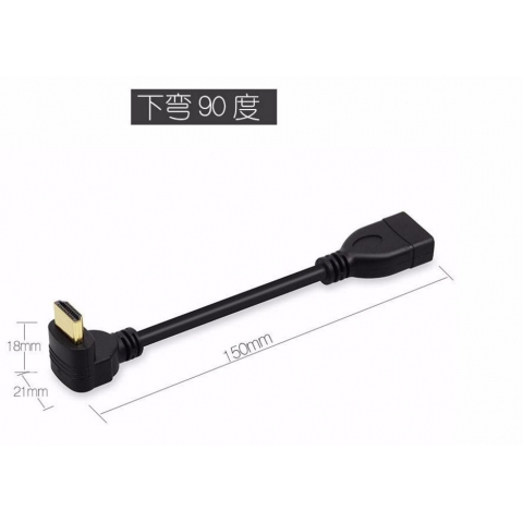 Right angle 90 Degree HDMI male to HDMI Female panel mount Extension Cable with lock screw hole Cable