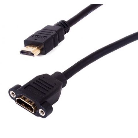 HDMI Male to Female Panel Mount Extension Cable with Screw Nuts  Gold Plated Support 3D 4K 1080P cable