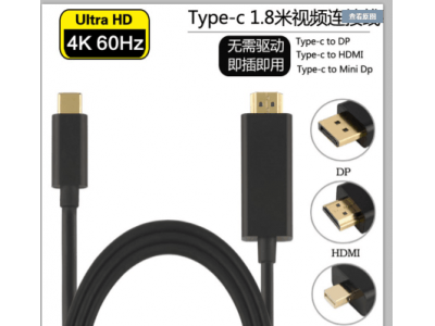 Type C to hdmi adapter For Computer Hd Tv Support 4K 60Hz 4K@60HZ USB type-C to HDMI cable