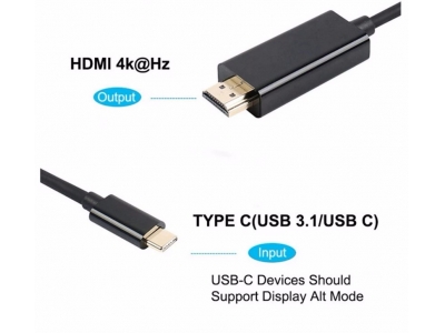 Type C to hdmi adapter For Computer Hd Tv Support 4K 60Hz 4K@60HZ USB type-C to HDMI cable
