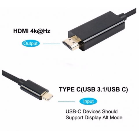 Type C to hdmi adapter For Computer Hd Tv Support 4K 60Hz 4K@60HZ USB type-C to HDMI cable