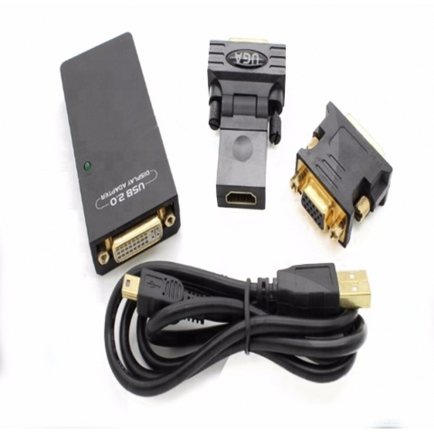 USB 2.0 to DVI/VGA/HDMI Multi Display Adapter