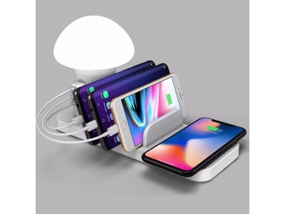 Multiple function USB Charger 3 USB PORTS Quick charge 3.0 Wireless charger / Night lamp