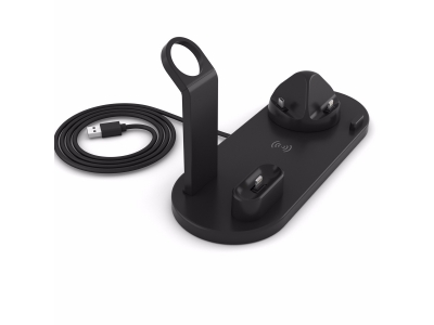 3in1 charging station with wireless pad charging stand for apple watch and airpods