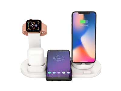 3in1 charging station with wireless pad charging stand for apple watch and airpods