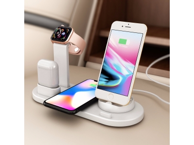 3in1 charging station with wireless pad charging stand for apple watch and airpods