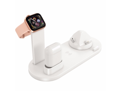 3in1 charging station with wireless pad charging stand for apple watch and airpods