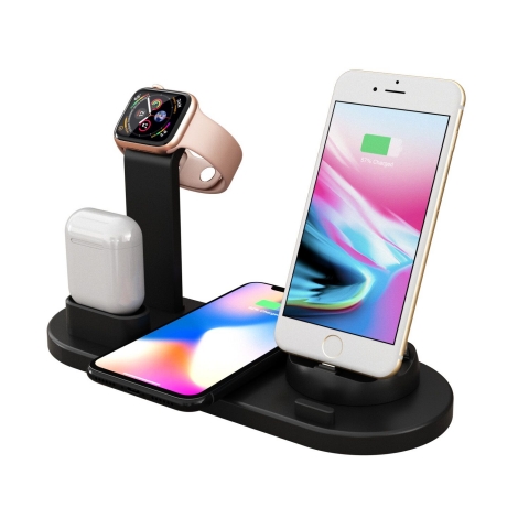 3in1 charging station with wireless pad charging stand for apple watch and airpods