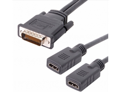 DMS-59 Male to 2 x HDMI Female Adapter