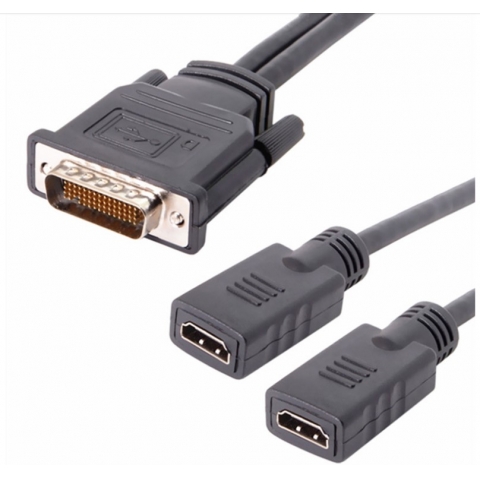 DMS-59 Male to 2 x HDMI Female Adapter