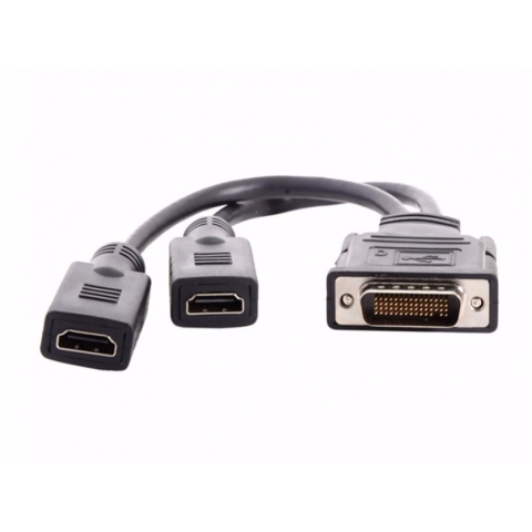 DMS-59 Male to 2 x HDMI Female Adapter