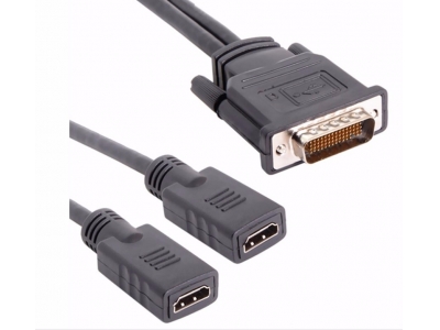 DMS-59 Male to 2 x HDMI Female Adapter