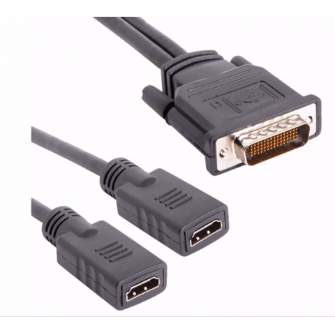 DMS-59 Male to 2 x HDMI Female Adapter
