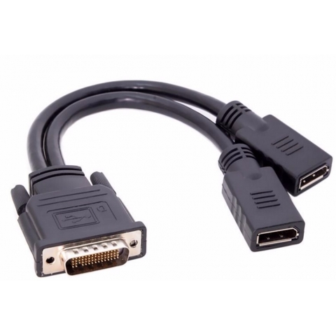 DMS-59 to Displayport splitter cable DMS59 to dual display port Y splitter cable