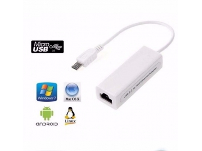 Micro USB to Ethernet LAN Network RJ45 Card Adapter for Android OS Tablet