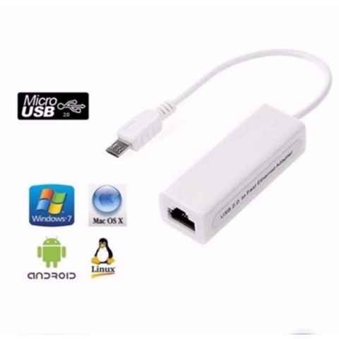 Micro USB to Ethernet LAN Network RJ45 Card Adapter for Android OS Tablet