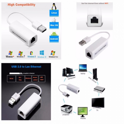 USB 2.0 to RJ45 Ethernet Network Adapter for Macbook