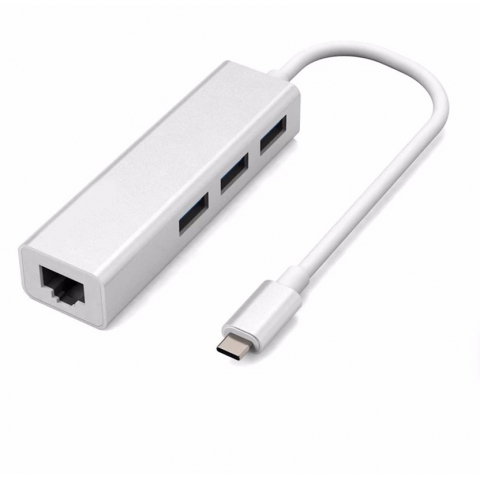 USB 3.1 Type C USB-C 3 Ports Hub with Gigabit Ethernet Network LAN Adapter Multiple for laptop