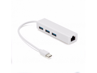 USB 3.1 Type C USB-C 3 Ports Hub with Gigabit Ethernet Network LAN Adapter Multiple for laptop