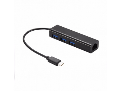 USB 3.1 Type C USB-C 3 Ports Hub with Gigabit Ethernet Network LAN Adapter Multiple for laptop