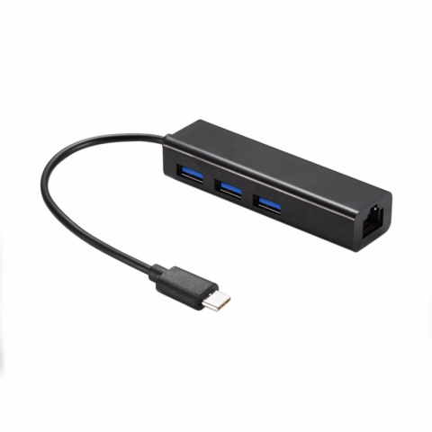 USB 3.1 Type C USB-C 3 Ports Hub with Gigabit Ethernet Network LAN Adapter Multiple for laptop