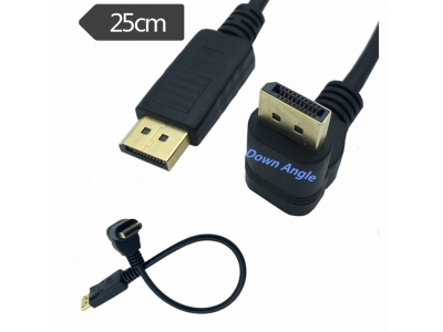 Angle DisplayPort Male to DP Male UP/Down/ Right/ Left angle 90 DP to DP Display Port Male Cable