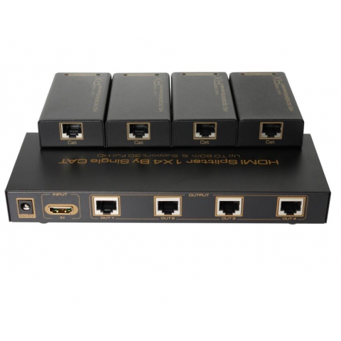 HDMI Splitter 1X4 By Single CAT