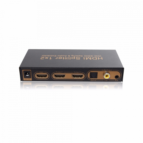 2 Port HDMI Splitter With EDID Setting & ARC & Audio Extractor