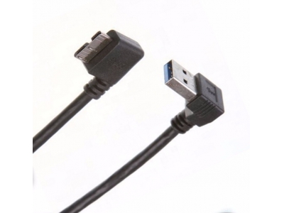 Right Angle USB 3.0 A Male to Micro B Data Sync Cable