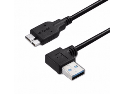 Right Angle USB 3.0 A Male to Micro B Data Sync Cable