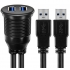 USB3.0 to USB3.0 male to female waterproof panel extension cable for Car Boat