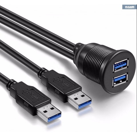 USB3.0 to USB3.0 male to female waterproof panel extension cable for Car Boat