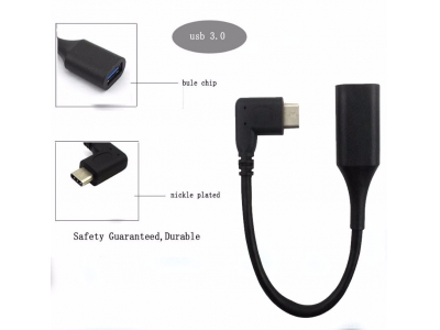 90 Degree angle USB3.1 Male to USB 3.0 A Female USB Type C OTG Cable