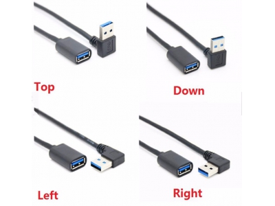 USB 3.0 Extension Cable 90 degree UP DOWN LEFT RIGHT Cable