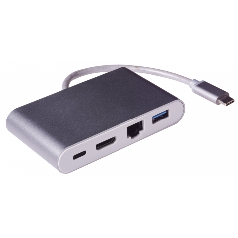 Type C USB 3.0 HUB Charger with 1 port USB 3.0+ +RJ45 100M- Ethernet network-card+1 Port HDMI+1 Port ype-C charging port