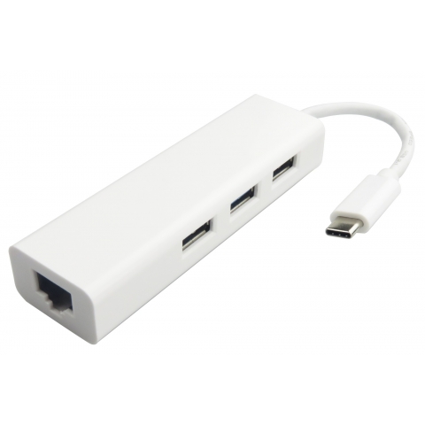 USB 3.1 Type-C to USB 3.0X3+Gigabit Ethernet Adapter