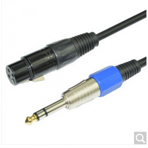 6.5mm Black 3 Pin XLR To 1/4 6.35mm XLR Microphone Cable