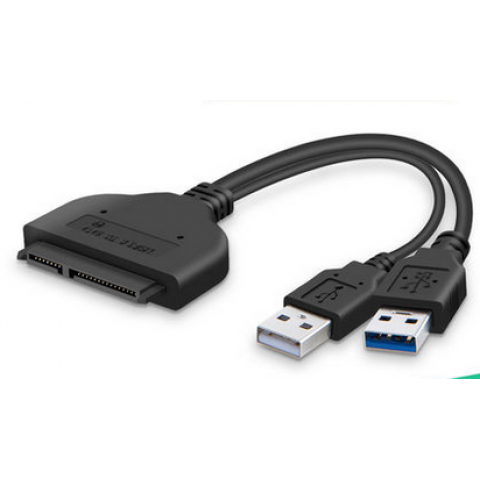 USB 3.0 Male to SATA 22 Pin Female Adapter Cable with USB 2.0 Power Cable