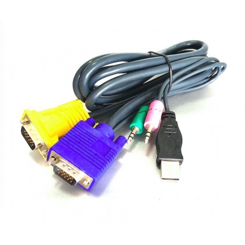 VGA to VGA+USB AM+Audio Stereo (3-in-1) for KVM cable
