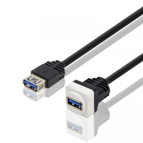 USB 3.0 SuperSpeed Keystone Jack Type-A Extension Cable